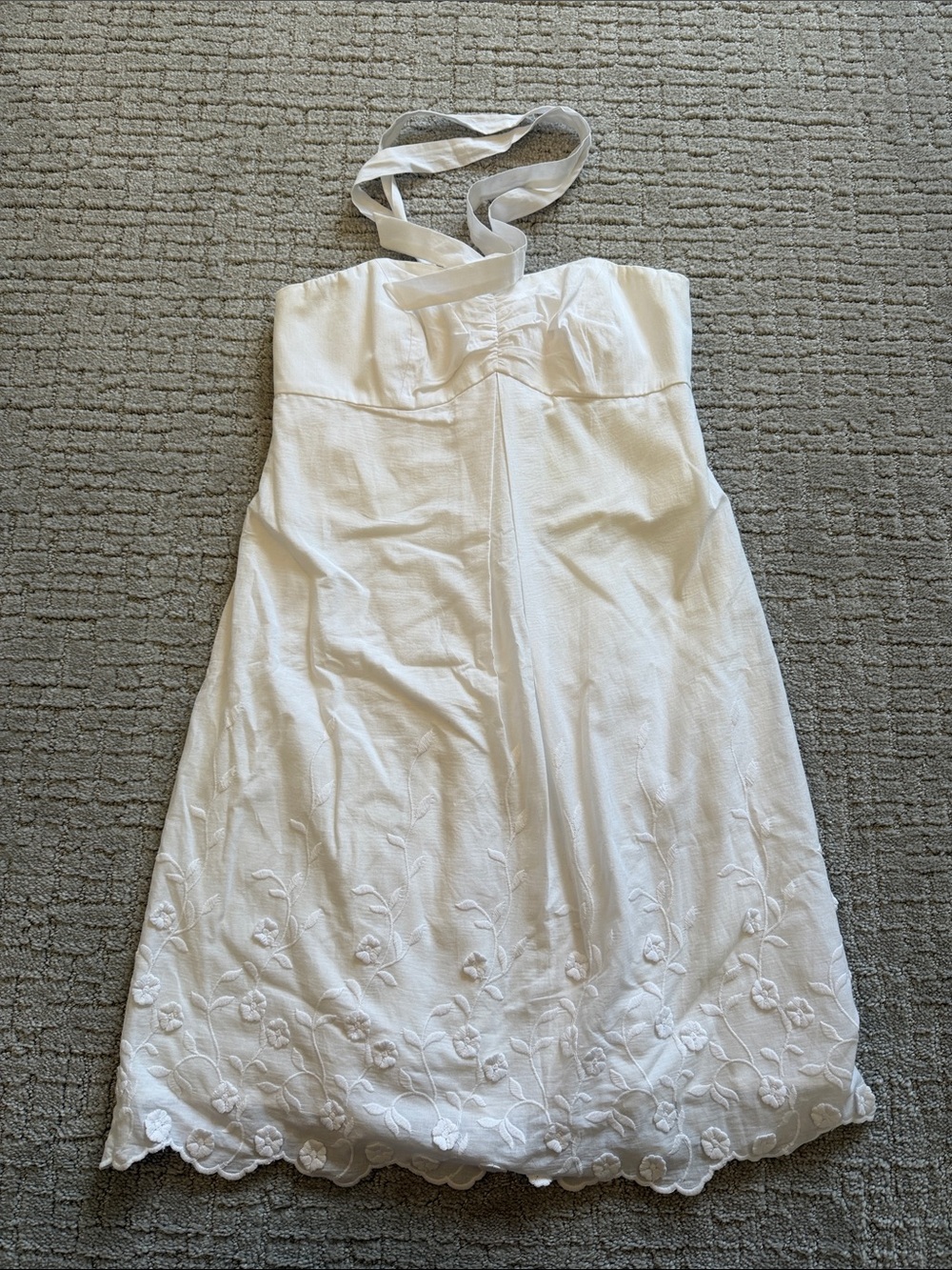 Lilly Pulitzer White Strapless or halter Betsey Dress Embroidered Sundress NWT